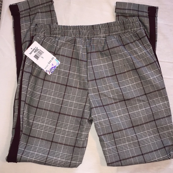 NWT Harmony Havoc Brown Plaid Pants Junior size 3 - Picture 2 of 4